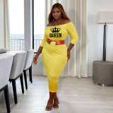 Off shoulder, large dress, solid color, medium sleeve long skirt