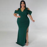 Oversized women's dress, high fork, dress