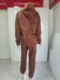 Solid color, trousers, thickened, long sleeve hooded, sweater, casual suit