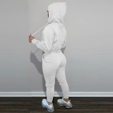 Casual, plush, sweater, two-piece, hoodie, sports suit