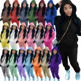 Casual, plush, sweater, two-piece, hoodie, sports suit