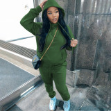 Casual, plush, sweater, two-piece, hoodie, sports suit