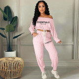 Alphabet print, off the collar, casual suit
