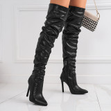 High elastic, street, large women's boots