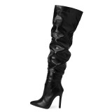 High elastic, street, large women's boots
