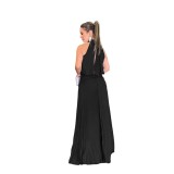 Sleeveless, lace up, casual backless, neck hanging, pleated dress