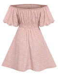 OFF SHOULDER, PRINT, WAIST DRESS