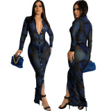 Print, cardigan, women's dress