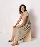 Casual, loose, round neck, short sleeves, dress