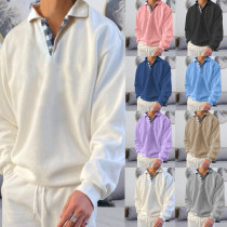 Long sleeve, V-neck, loose lapel, men's sweater
