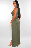 Deep V, slit, dress, bandage skirt