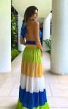 Casual, holiday, chiffon, splicing, dress