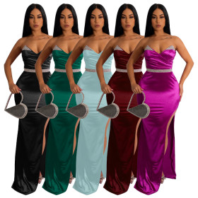 V-neck, dress, sleeveless dress