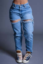 Loose, high waist, wide leg holes, jeans casual pants