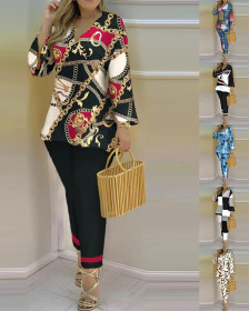 Spring and summer print, fashion, 2-piece set