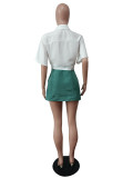 Mini, casual, suit, irregular shirt, skirt apron suit