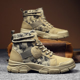 Military Boots for Men Climbing Sneakers Camouflage Desert Boots High-top Sneakers Non-slip Work Shoes for Men 2023 Autumn New