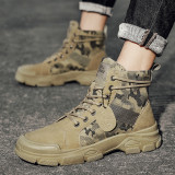 Military Boots for Men Climbing Sneakers Camouflage Desert Boots High-top Sneakers Non-slip Work Shoes for Men 2023 Autumn New