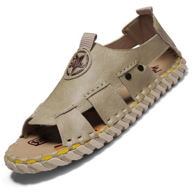 Men Sandals Genuine Leather 2023 Summer Outdoor Men Beach Sandals Big Sizes Platform Designer Sandals for Men Shoes