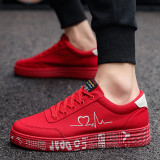 Fashion Women Vulcanized Shoes Sneakers Ladies Lace-up Casual Shoes Breathable Canvas Lover Shoes Graffiti Flat Sneakers Male