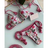 Swimwear bikini, wheel print, woven rope print swimwear