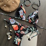 Printed split, bikini, national style, swimsuit