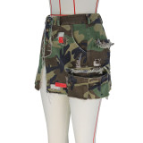 Short skirt, half skirt, camouflage patch skirt