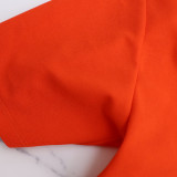 Short sleeve, hooded top, split straight pants, two-piece set