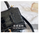 Handbag, mini bags, patent leather shoulder bag, stone grain messenger bag
