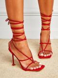 High heels, foot clips, straps, sandals