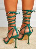 High heels, foot clips, straps, sandals