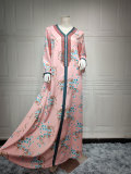 Pink hot diamond, Middle East, Muslim print dress