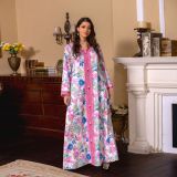 Middle East women's dress, print, dress jalabiya pink lace gown