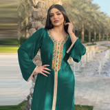 Middle East dress, hot diamond ribbon, lace, Dubai Muslim fashion gown