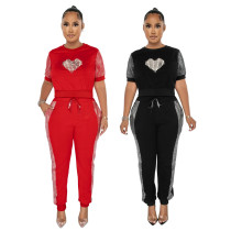 Casual, heart-shaped, two-piece set