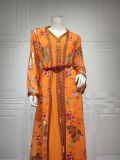 Middle East, women's two-piece suit, Arab Dubai Muslim, chiffon printed gilded gown