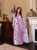Middle East women's dress, print, dress jalabiya pink lace gown