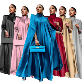 Muslim, women's wear, high collar, loose, gown dress