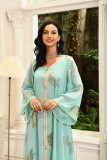 Gold stamping, chiffon, large dress, Dubai Muslim