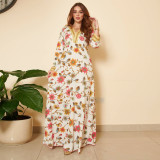 Middle East Muslims, printed, ironed dress, Arab women's dress