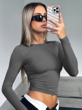 Tight, pullover, casual long-sleeved T-shirt