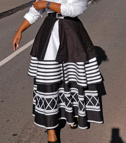 Casual, printed, high waist skirt