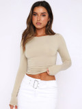 Tight, pullover, casual long-sleeved T-shirt