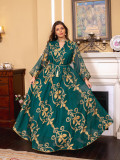 Embroidery, gauze dress, Muslim, party dinner fashion evening dress