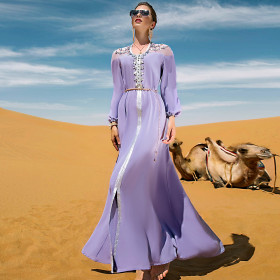 Rhinestone dress, Dubai, long skirt belt