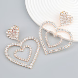 Exaggerated, love shaped, earrings, alloy diamonds, earrings