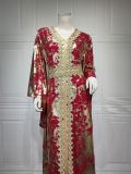 Muslim, chiffon, gilded robe, two-piece dress