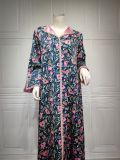 Muslim, printed, Middle East gown, Fried Dough Twists drill and ironing dress