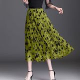 Floral elastic waist skirt