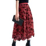 Floral elastic waist skirt